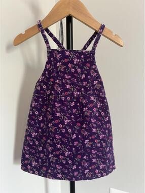 Vintage Gymboree 2002 Sweet Romance Purple Floral Jumper, 6-12 Months